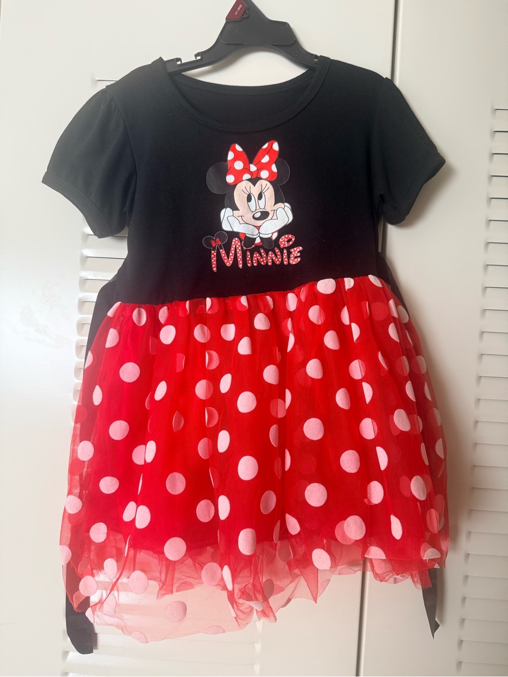 Disney Minnie Mouse Red & Black Girls' Polka Dot Tulle Dress